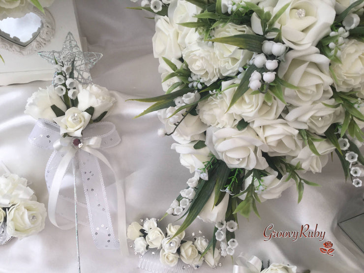 Rose, Carnation, Lily of the Valley & Foliage