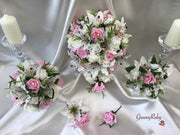Small Tiger Lilies & Baby Pink Roses With Foliage