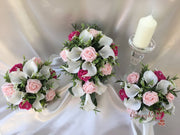 Hot Pink & Baby Pink Rose & Large White Calla Lily