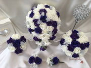 Cadbury Purple Glitter Rose With Silver Babies Breath