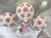 Dusky Pink & Ivory Rose Crystal