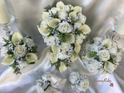 Ivory Roses & Carnations With Calla Lily & Gypsophila