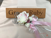 Pink Centre Silk & Ivory Roses With Gypsophila *Limited Edition*