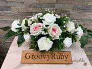 Pink Centre Silk & Ivory Roses With Gypsophila *Limited Edition*