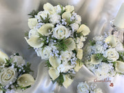 Ivory Roses & Carnations With Calla Lily & Gypsophila