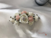 Mocha Pink & Ivory Rose With Silver & Crystal Butterfly