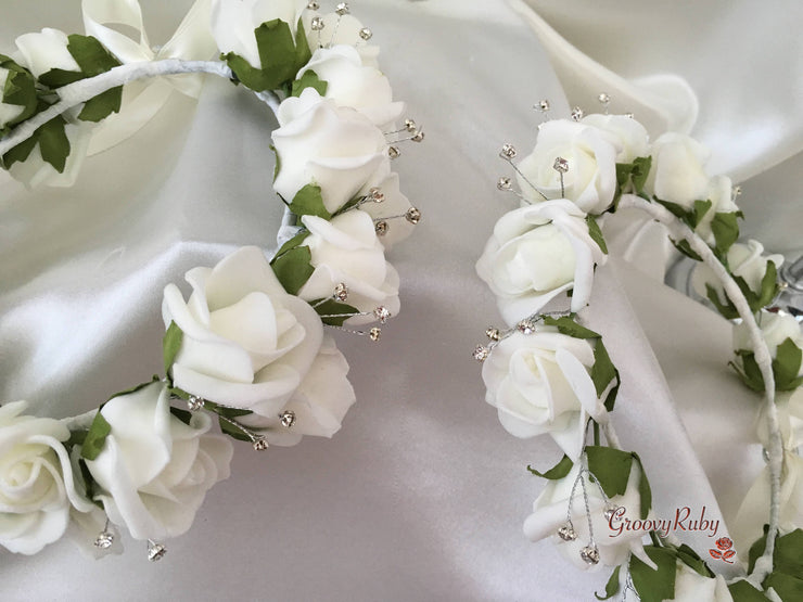 Bride Flower Head Garland - Ivory