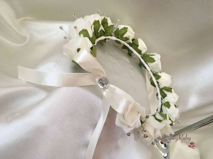 Bridesmaid Flower Head Garland - Ivory