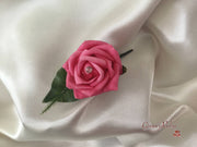 Single Crystal Rose Buttonhole - Colour of your Choice