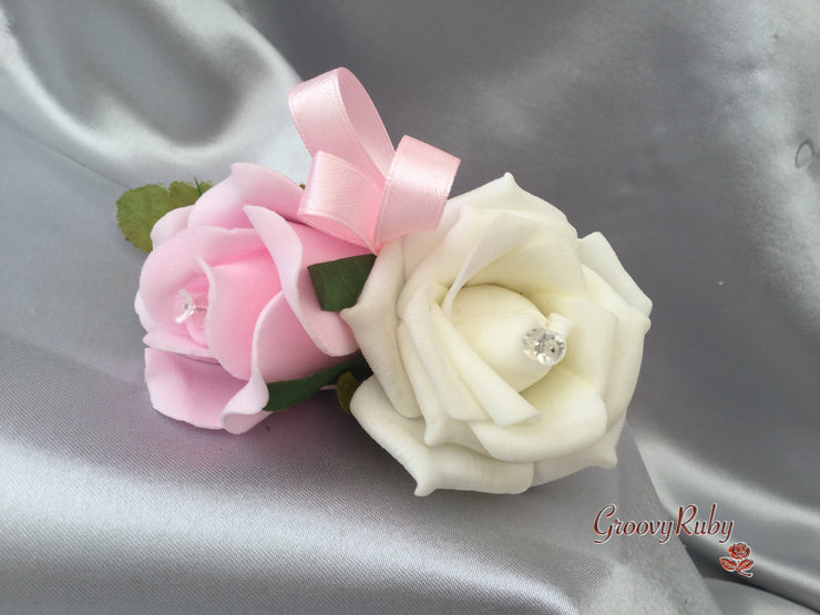 Baby Pink & Ivory Butterfly Crystal