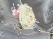 Baby Pink & Ivory Butterfly Crystal