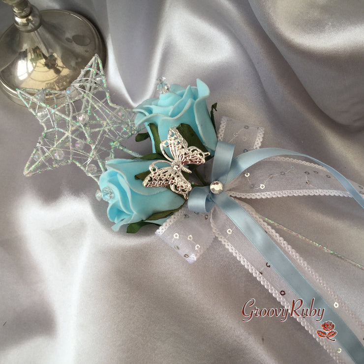 Baby Blue & Ivory Butterfly Crystal