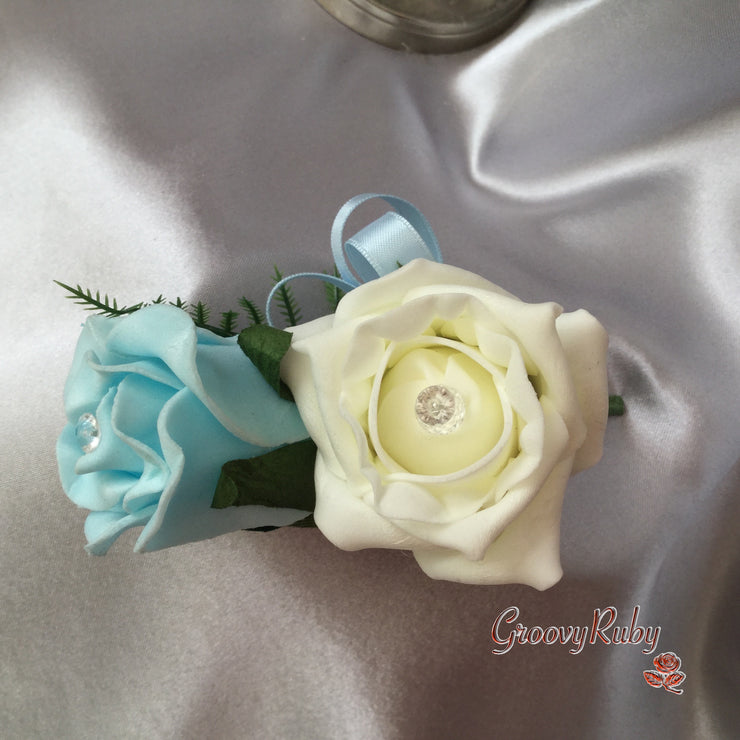 Baby Blue & Ivory Butterfly Crystal