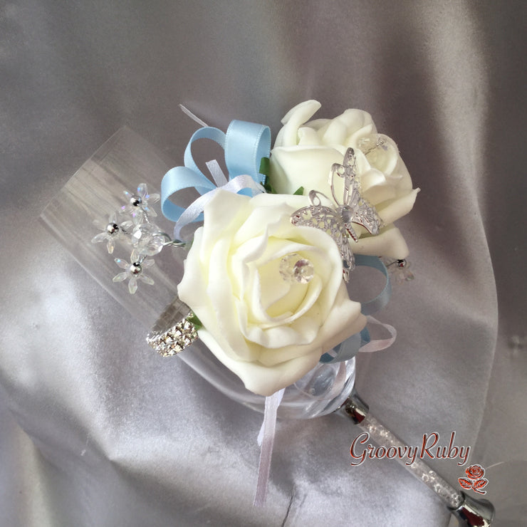 Baby Blue Wrist Corsage