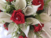 Light Red Rose & Large Ivory Calla Lily