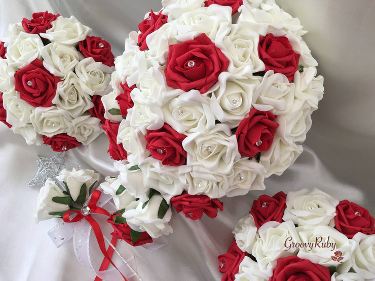 Red & Ivory Rose Crystal Range