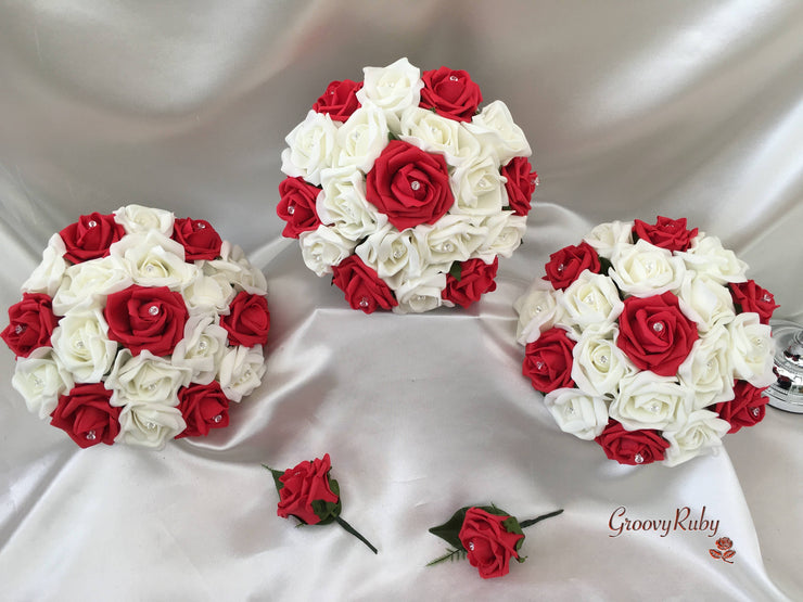 Red & Ivory Rose Crystal Range