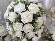 Ivory Rose With Foliage & Pearl Sprays
