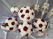 Burgundy & Ivory Rose Crystal