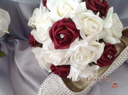 Burgundy & Ivory Rose Crystal