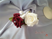 Burgundy & Ivory Rose Crystal