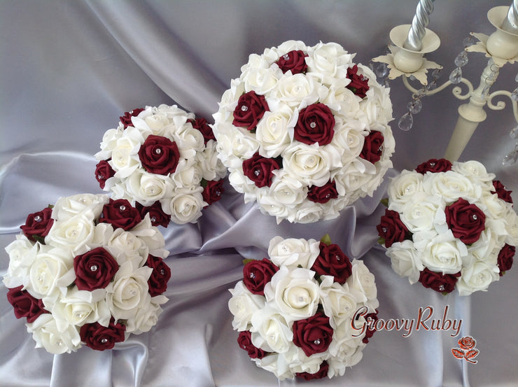 Burgundy & Ivory Rose Crystal