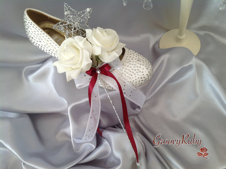 Burgundy & Ivory Rose Crystal