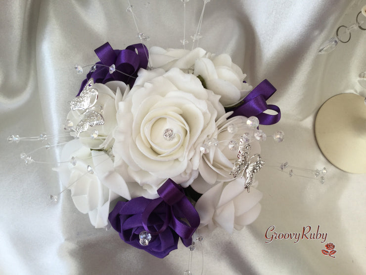 Cadbury Purple & Ivory Butterfly Crystal