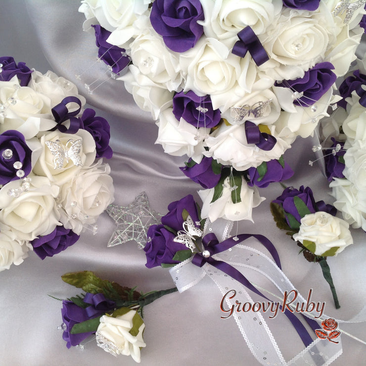 Cadbury Purple & Ivory Butterfly Crystal
