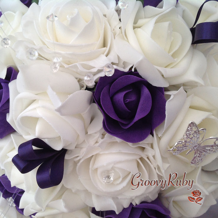 Cadbury Purple & Ivory Butterfly Crystal