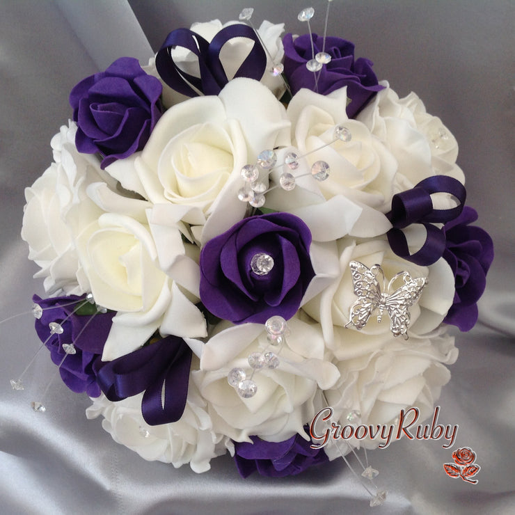 Cadbury Purple & Ivory Butterfly Crystal