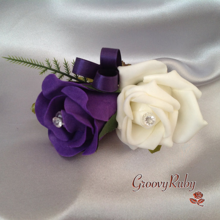 Cadbury Purple & Ivory Butterfly Crystal
