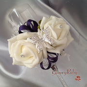 Cadbury Purple & Ivory Butterfly Crystal