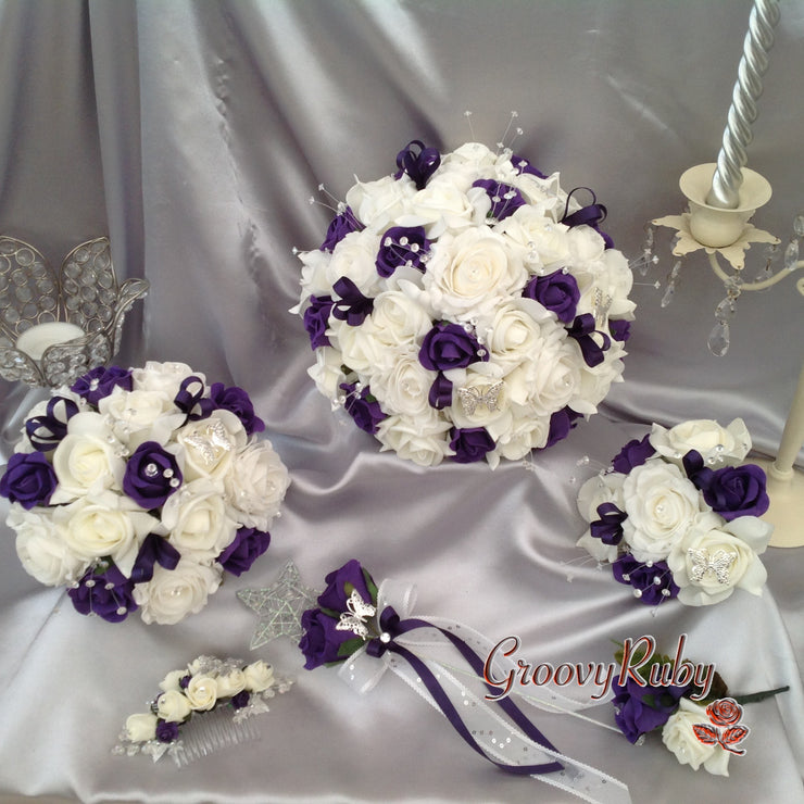 Cadbury Purple & Ivory Butterfly Crystal