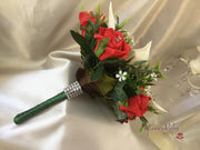 Light Red Rose & Large Ivory Calla Lily