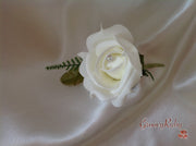 Ivory Rose Foliage & Crystal Bead