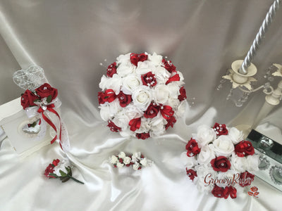 Dark Red & White Butterfly Crystal