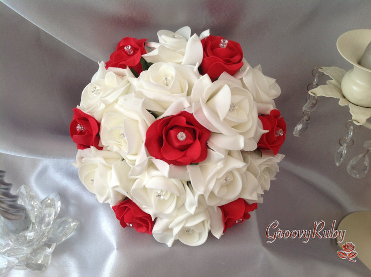 Red & Ivory Rose Crystal Range