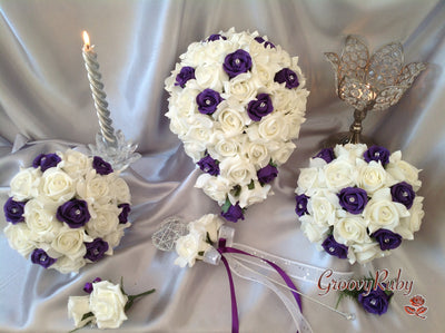 Cadbury Purple & Ivory Rose Crystal