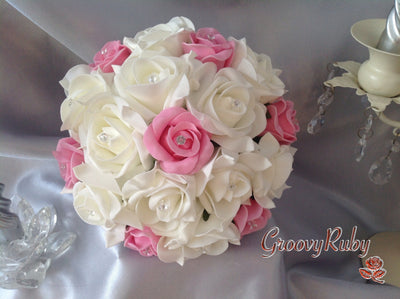 Baby Pink & Ivory Rose Crystal