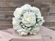 Ivory Roses With Gypsophila & Diamanté