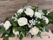 Ivory Roses With Gypsophila & Diamanté