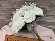 Ivory Roses With Gypsophila & Diamanté