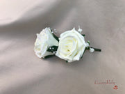 Ivory Glitter Roses With Pearls & Gypsophila