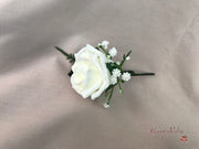 Ivory Glitter Roses With Pearls & Gypsophila