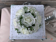 Ivory Glitter Roses With Pearls & Gypsophila