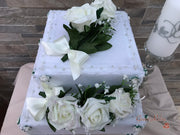 Ivory Glitter Roses With Pearls & Gypsophila