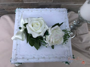 Ivory Glitter Roses With Pearls & Gypsophila