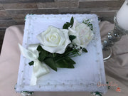 Ivory Glitter Roses With Pearls & Gypsophila