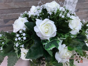 Ivory Glitter Roses With Pearls & Gypsophila